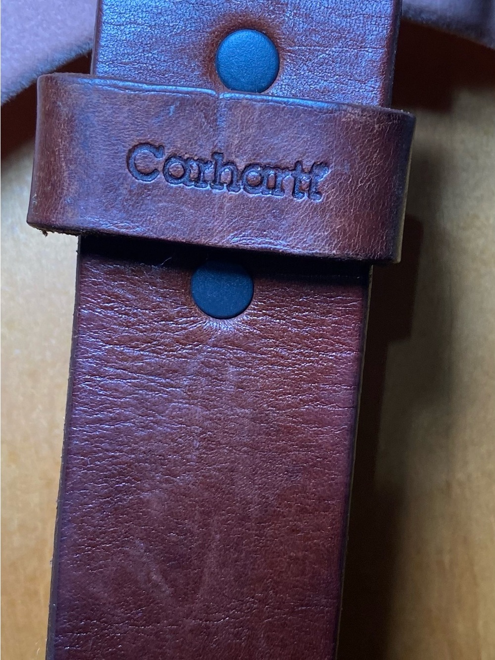 Carhartt Chestnut Brown Leather Belt with Black Studs